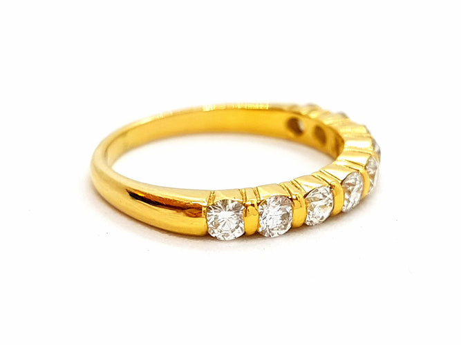 Bague 56 Bague Demie alliance Or jaune Diamant 58 Facettes 06359CD
