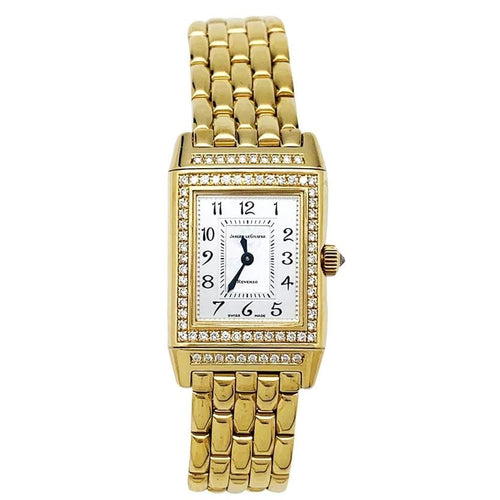 Montre Montre Jaeger Lecoultre "Reverso Duetto" en or jaune, nacre et diamants. 58 Facettes 32208