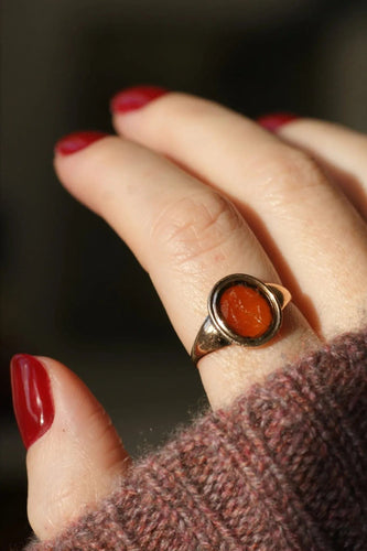 Bague Bague intaille Cupidon cornaline 58 Facettes