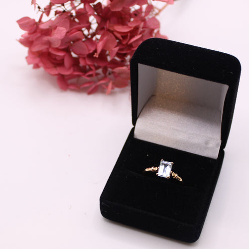 Bague Bague Aigue-marine Or jaune 58 Facettes