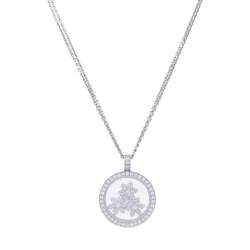 Collier Collier Chopard, "Happy Snow Flakes", or blanc, diamants. 58 Facettes 32785
