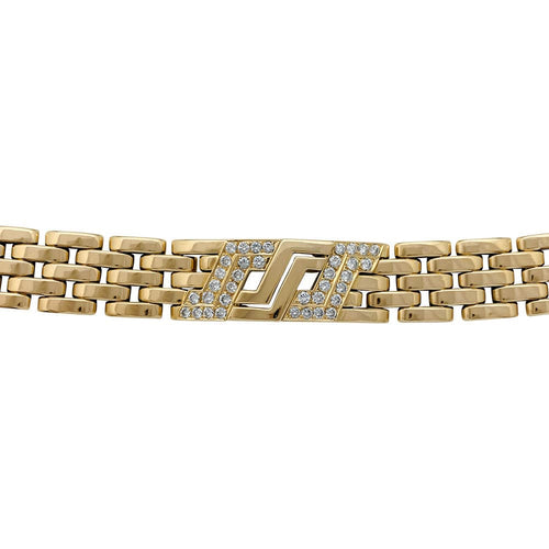 Bracelet Bracelet Cartier maille panthère en or jaune et diamants. 58 Facettes 31343