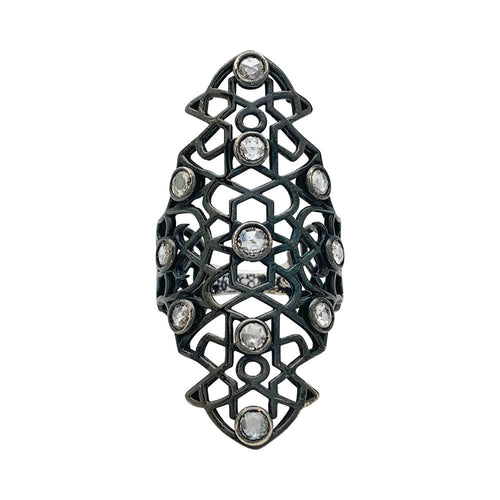 Bague 57 Bague Repossi "Maure" en or noirci et diamants. 58 Facettes 31321