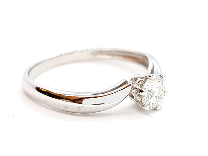 Bague 56 Bague Solitaire Or blanc Diamant 58 Facettes 06361CD