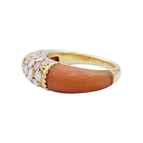 Bague 51 Bague Van Cleef & Arpels "Philippine", or jaune, corail rose et diamants. 58 Facettes 33166