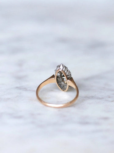 Bague Marquise ancienne diamants or et platine 58 Facettes