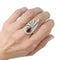 Bague 56 Bague platine, diamants, rubis de synthèse. 58 Facettes 31866