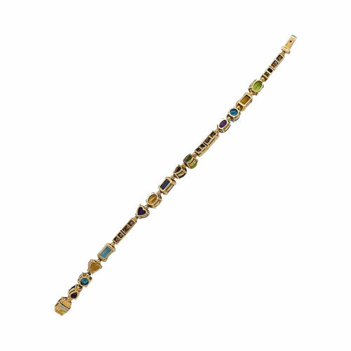 Bracelet Bracelet Bulgari, "Allegra", or jaune, diamants, pierres de couleurs. 58 Facettes 31100