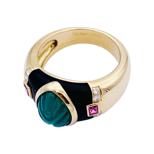 Bague 53 Bague Cartier, "Gaïa", or jaune, pierres de couleurs. 58 Facettes 32784