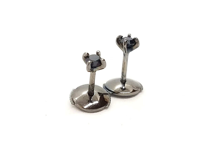 Boucles d'oreilles Boucles d'oreilles Puces Or noir Diamant 58 Facettes 578733RV