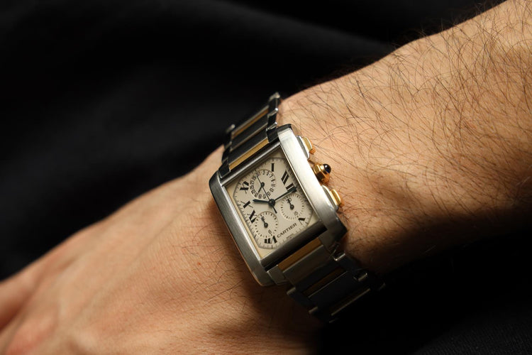 Montre Cartier Montre Tank Française Or jaune 58 Facettes 2057827CN