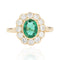 Bague 52 Bague pompadour émeraude diamants or jaune 58 Facettes 22-295