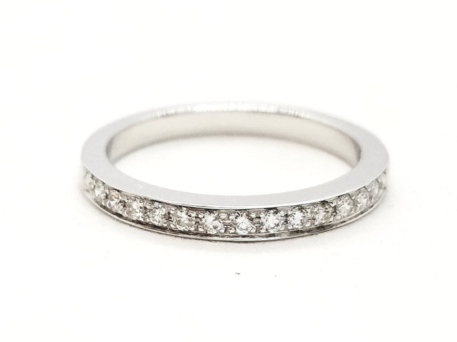 Bague 53 Bague Demie alliance Or blanc Diamant 58 Facettes 578766RV