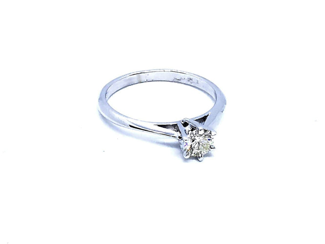 Bague 50 Bague Solitaire Or blanc Diamant 58 Facettes 06335CD