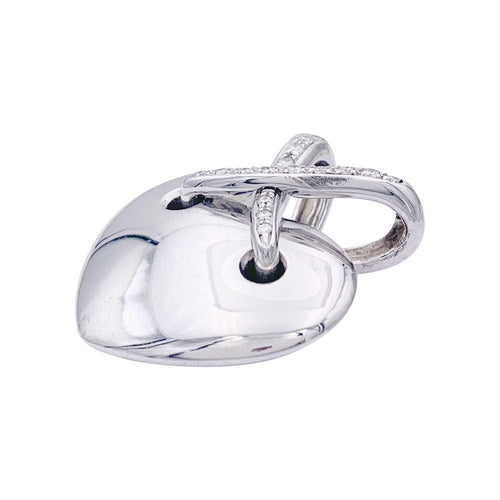 Pendentif Pendentif coeur Chaumet, "Liens", or blanc et diamants. 58 Facettes 32970
