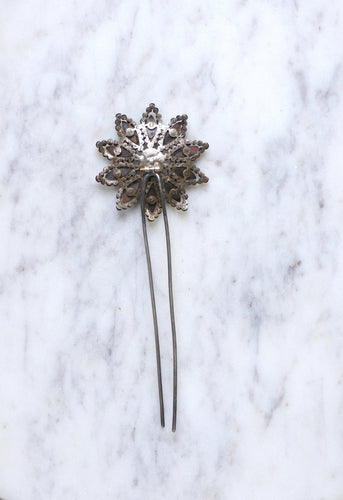 Accessoire Peigne ancien Fleur en pointes d'acier 58 Facettes