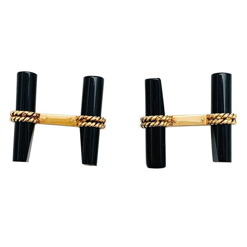 Boutons de manchette Boutons de manchette Van Cleef & Arpels en or jaune et onyx. 58 Facettes 31016