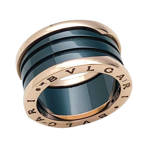 Bague 53 Bague Bulgari, "B.Zero1", or rose et céramique. 58 Facettes 30729
