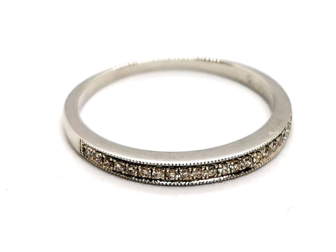 Bague 56 Bague Demie alliance Or blanc Diamant 58 Facettes 1178324CD