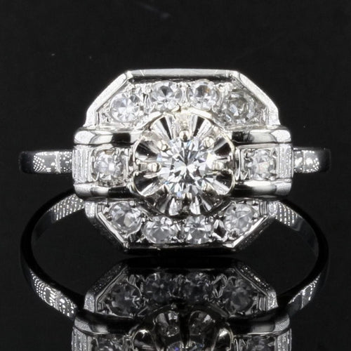 Bague 57 Bague art déco diamants 58 Facettes 21-726