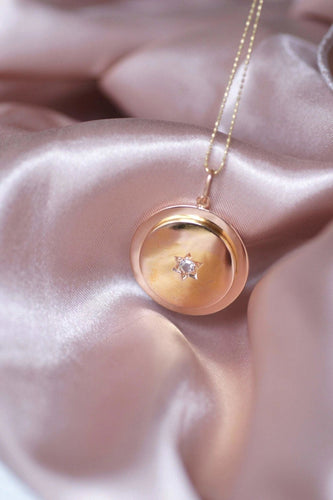 Pendentif Pendentif rond ancien or et diamant 58 Facettes