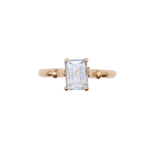 Bague Bague Aigue-marine Or jaune 58 Facettes