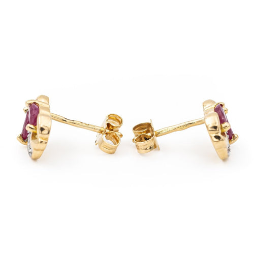 Boucles d'oreilles Boucles d'oreilles Puces Or jaune Rubis 58 Facettes 1667885CN