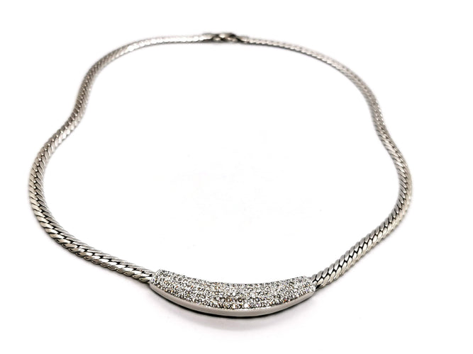 Collier Collier Maille anglaise Or blanc Diamant 58 Facettes 578633CD