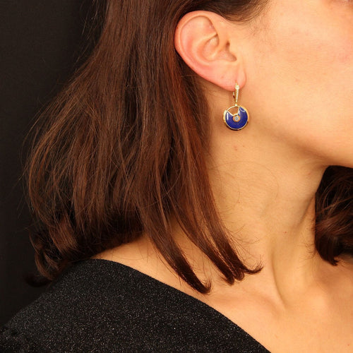 Boucles d'oreilles Boucles d'oreilles Cartier Amulette Lapis Lazuli Diamants 58 Facettes 21-856