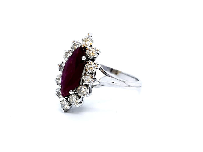 Bague 54 Bague Or blanc Rubis 58 Facettes 726701CN