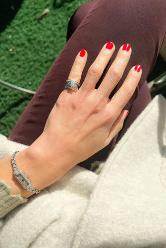 Bague Bague or gris et diamant princesse 58 Facettes 1