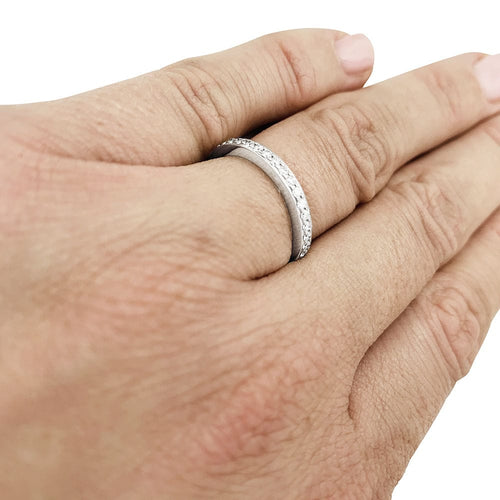 Bague 50 Alliance Tiffany, " Tiffany Legacy", platine, diamants. 58 Facettes 30776