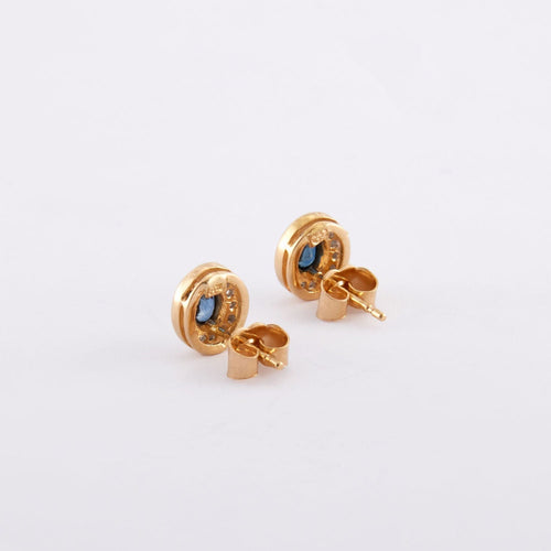 Clous d'oreilles Saphirs Diamants 58 Facettes