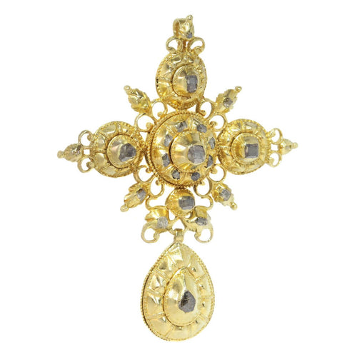 Pendentif Croix en or et diamants 58 Facettes 07162-0181