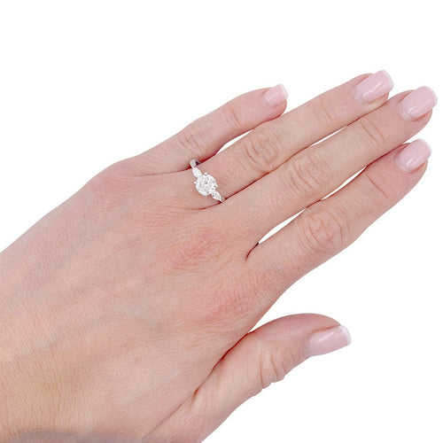 Bague 53 Bague solitaire, or blanc, diamant 58 Facettes 32530