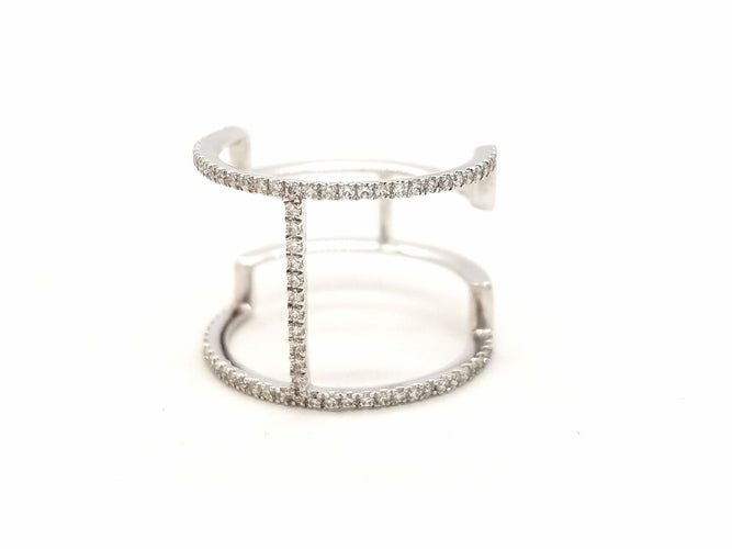 Bague 53 Bague Graphique Or blanc Diamant 58 Facettes 578789RV