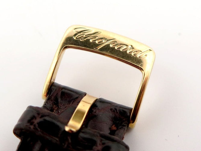Montre montre CHOPARD your hour or jaune et cuir quartz 58 Facettes 254883