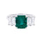Bague 55 Bague émeraude or blanc, diamants. 58 Facettes 32365