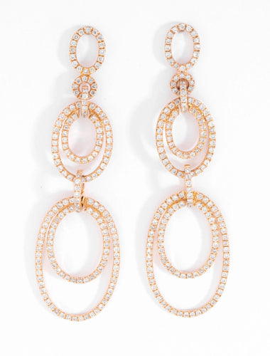 Boucles d'oreilles Boucles d'oreilles or rose multi anneaux en diamant 58 Facettes