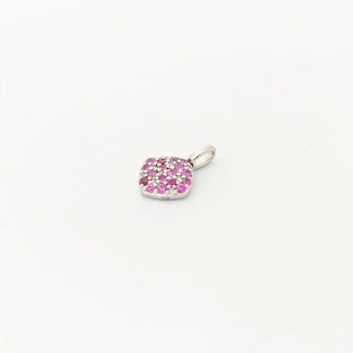 Pendentif Pendentif Or blanc Diamants Saphirs roses 58 Facettes 27966