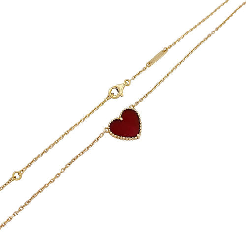 Collier Van Cleef & Arpels, "Lucky Alhambra Coeur", cornaline. 58 Facettes 32614