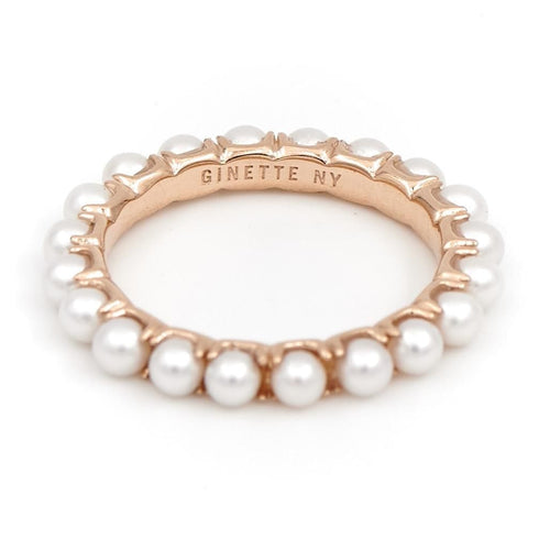 Bague 54 Ginette NY Bague Alliance Maria Or rose Perle 58 Facettes 2393884CN