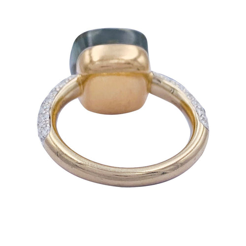 Bague 57 Bague Pomellato, "Nudo", or rose et blanc, diamants, prasiolite. 58 Facettes 32268