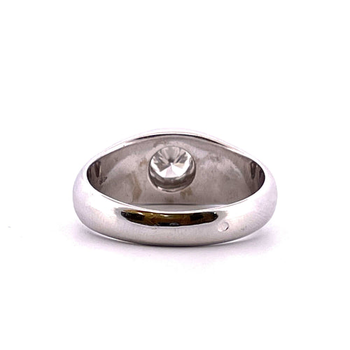 Bague Bague jonc anglais Or blanc Diamant 58 Facettes