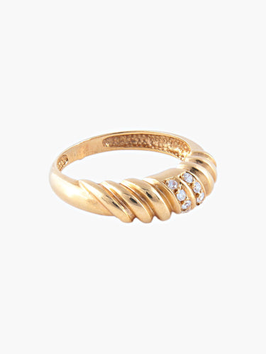 Bague 57 Bague Godron Or Jaune 58 Facettes