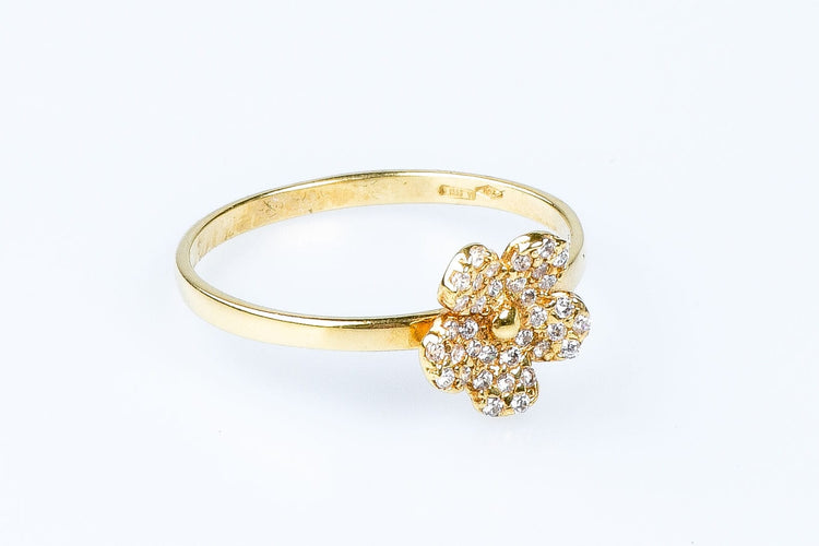 Bague 59 Bague fleur en or jaune 58 Facettes 111-180593-48