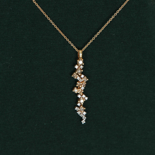 Collier Collier or jaune, diamants bruns et blancs 58 Facettes P1L14
