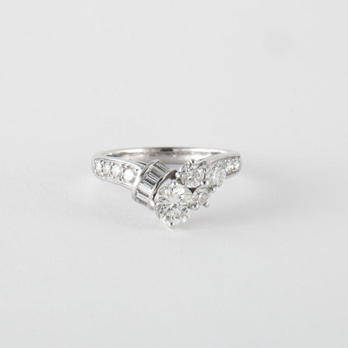 Bague 51 Bague Diadème Or Gris Diamants 58 Facettes