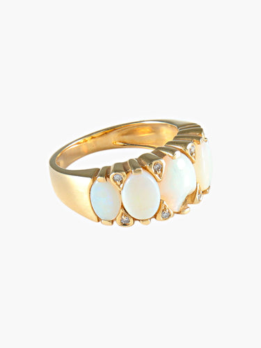 Bague 51 Bague Jarretière Opales Diamants 58 Facettes