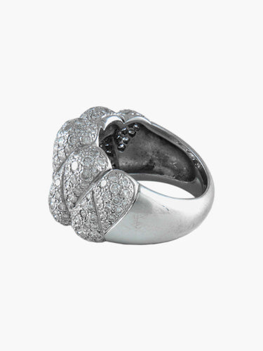 Bague Bague Or Blanc et Pavage Diamants 58 Facettes